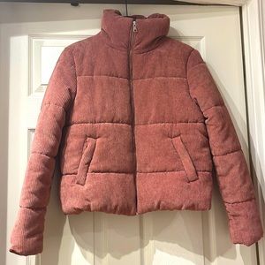 Blush Pink Corduroy Puffer